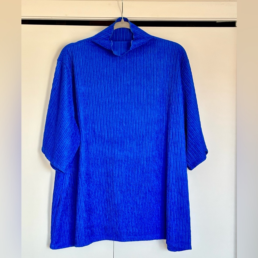 Vibrant Blue Ribbed Top